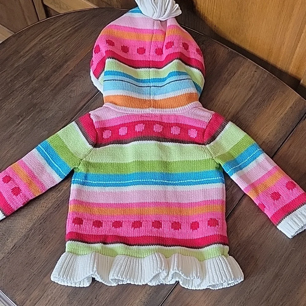Gymboree DOT STRIPE Sweater Hoodie Sz 3-6M